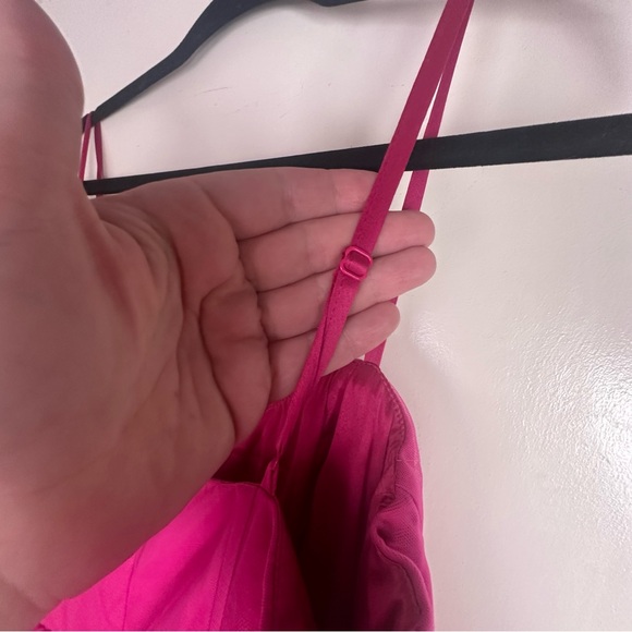 Lulu’s Rule the Runway Hot Pink BarbieCore Tulle Bustier Tiered MaxiDress NWOT M - Picture 8 of 15